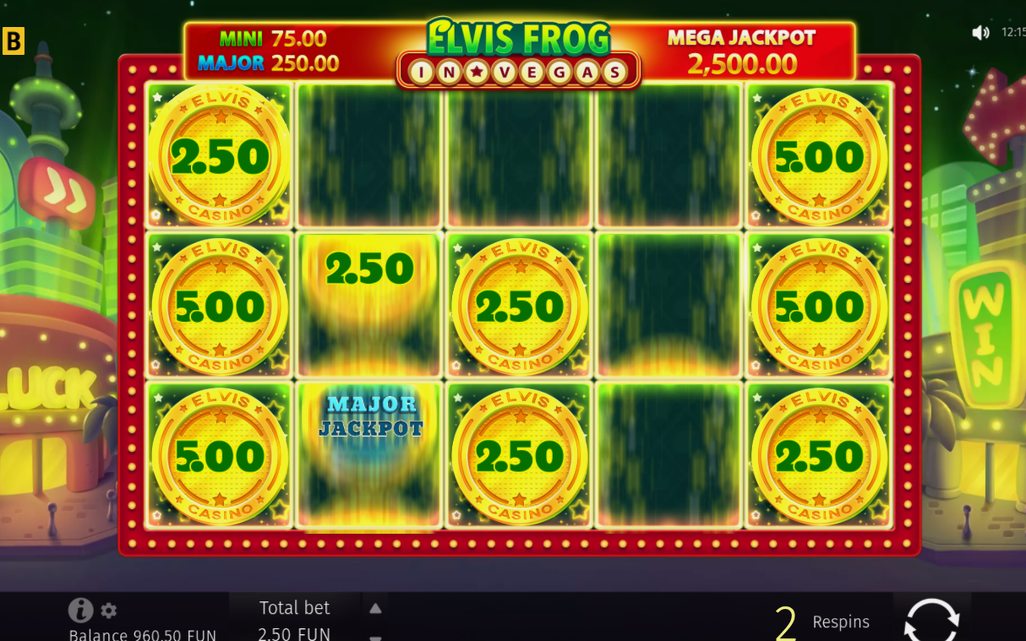 Coin Respin with coin values on the grid
