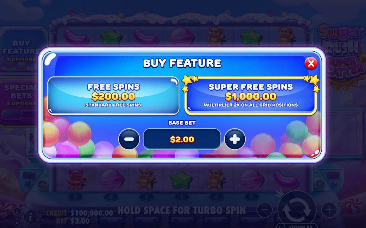 Scatter symbols on the 7x7 grid before Free Spins start