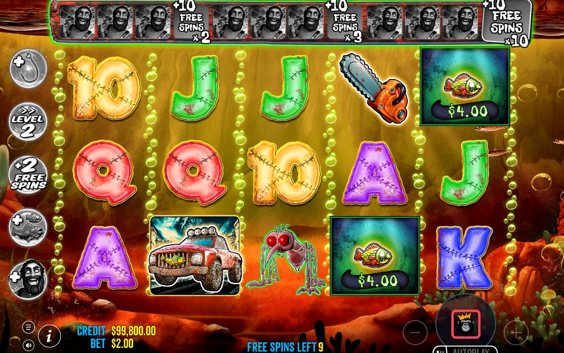 Free Spins counter with spins left and collection level