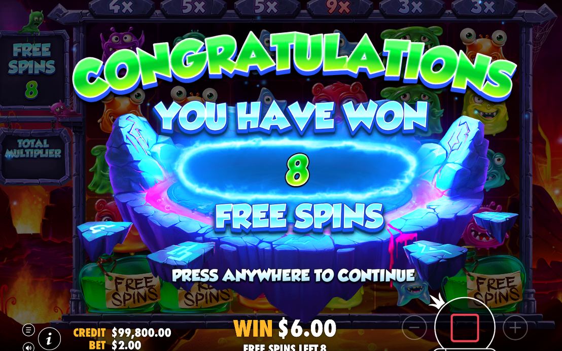 Free Spins with the TOTAL MULTIPLIER for the round